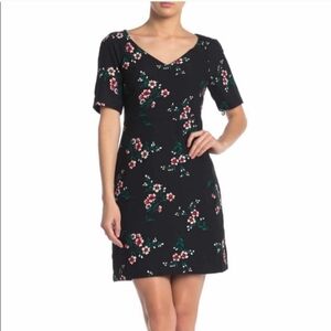 Draper James Black Floral Mini Dress